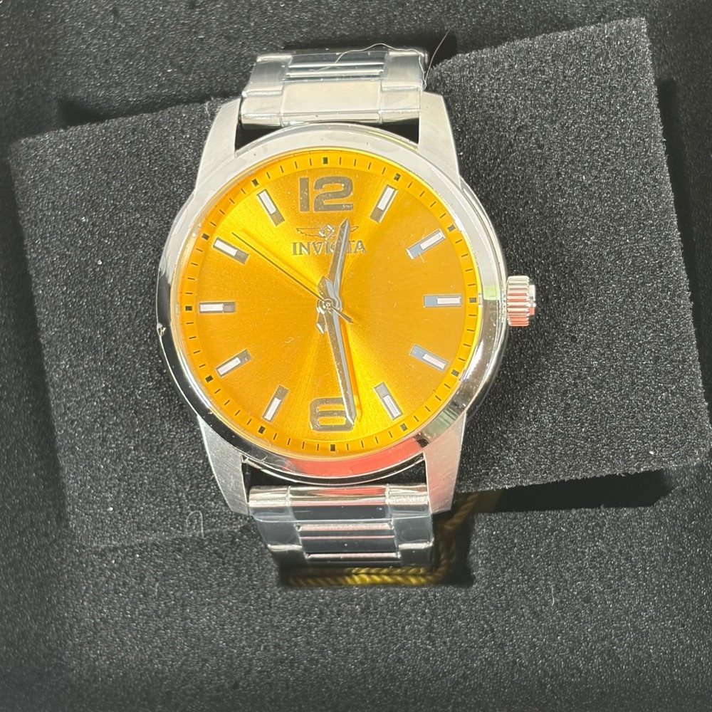 Invicta Men's Celestial Watch Orange Dial Stainless Steel Japan Movement 48493